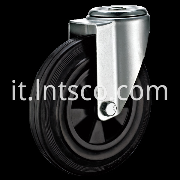 Bolt Hole Swivel Plastic Core Rubber Casters